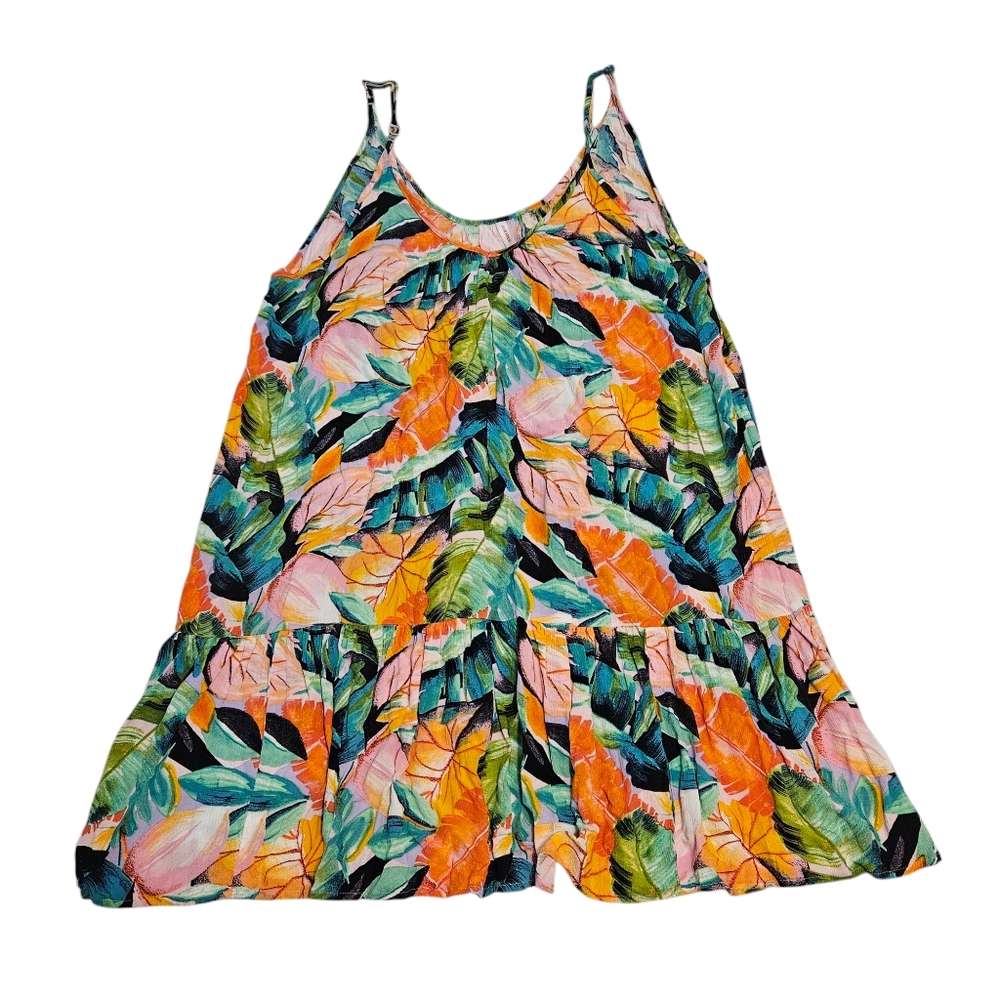 Joe Fresh Tropical Print Spaghetti Strap Dress